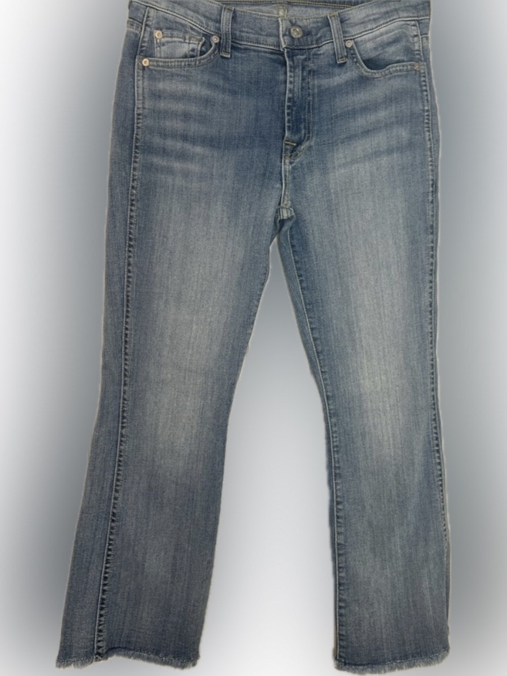 7 for all Mankind Cropped Boot cut  Jeans Size 27‎ frayed edge